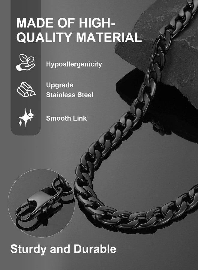 ChainsPro Curb Link Chain Necklace For Men 12mm 18 inch Rapper Chunky Jewelry Gift Black - Image 4